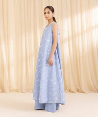 3 Piece -  Embroidered Karandi Suit | SAPPHIRE