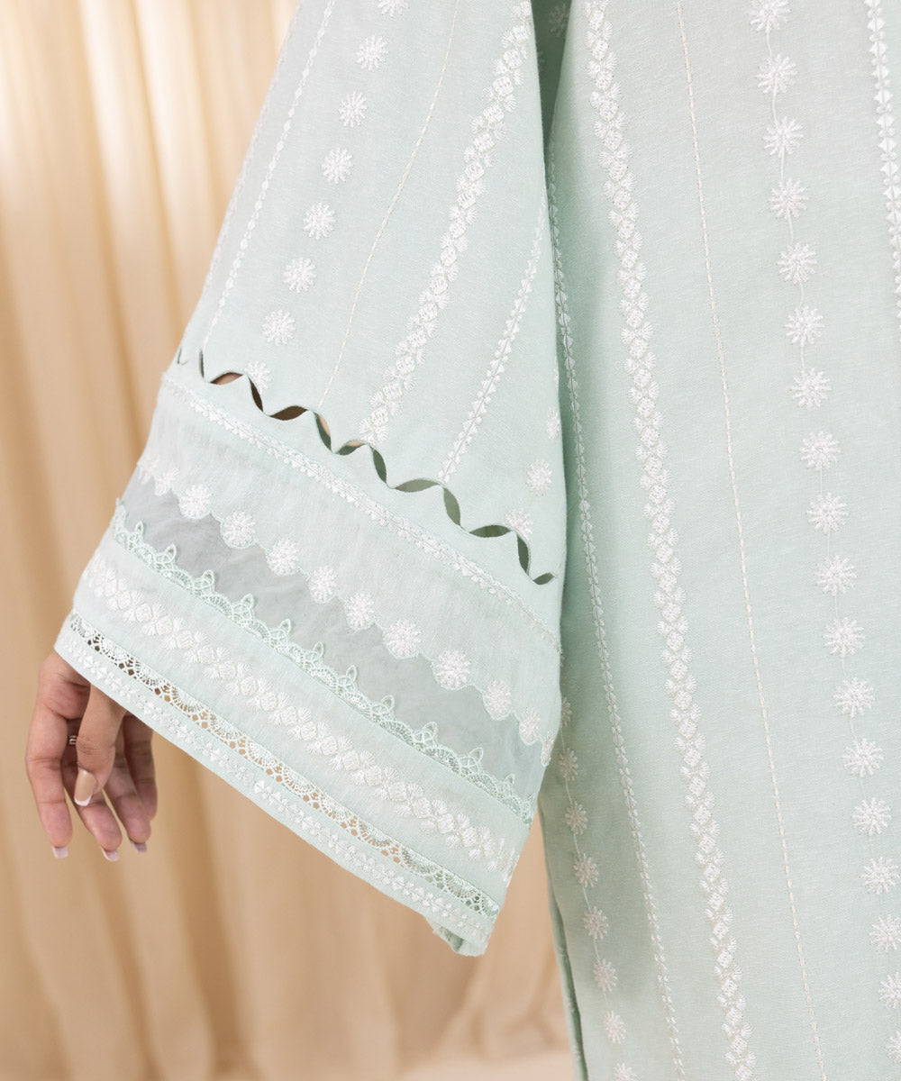 3 Piece -  Embroidered Karandi Suit | SAPPHIRE