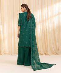 3 Piece -  Embroidered Cotton Karandi Suit | SAPPHIRE