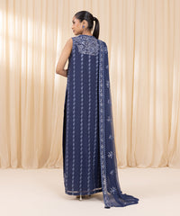 3 Piece -  Embroidered Khaddi Net Suit | SAPPHIRE