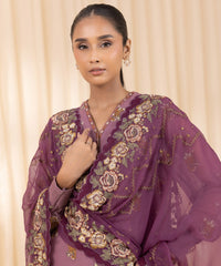 3 Piece - Embroidered Chiffon Suit | SAPPHIRE