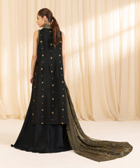 3 Piece -  Embroidered Raw Silk Suit | SAPPHIRE