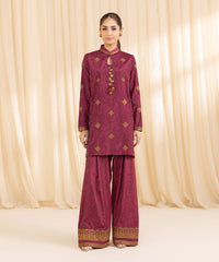 2 Piece - Embroidered Silk Suit | SAPPHIRE