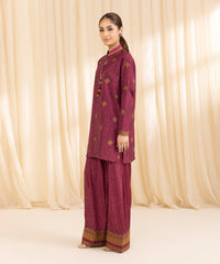 2 Piece - Embroidered Silk Suit | SAPPHIRE