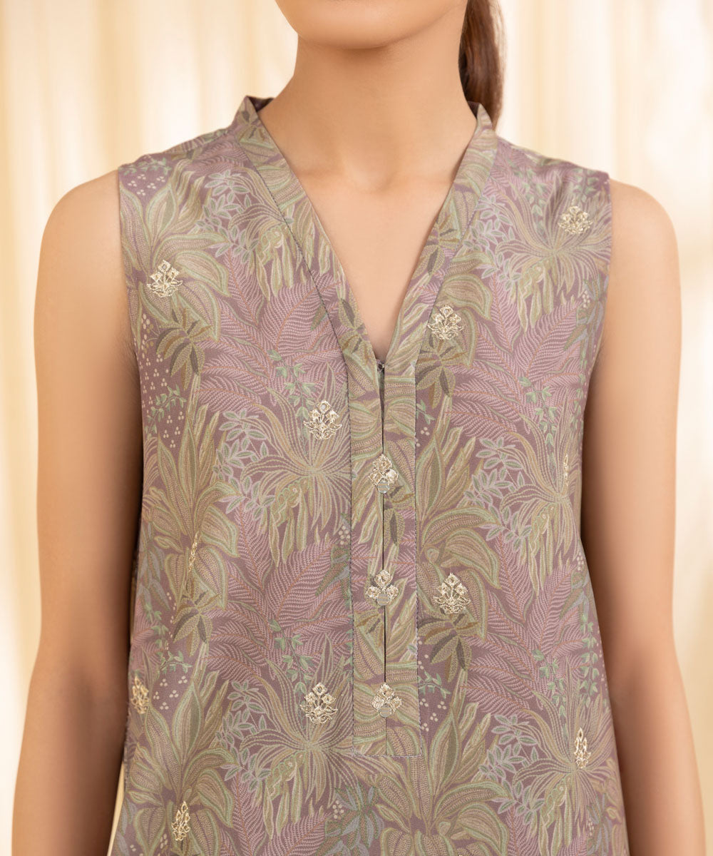 3 Piece -  Embroidered Silk Suit | SAPPHIRE