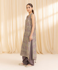 3 Piece -  Embroidered Silk Suit | SAPPHIRE