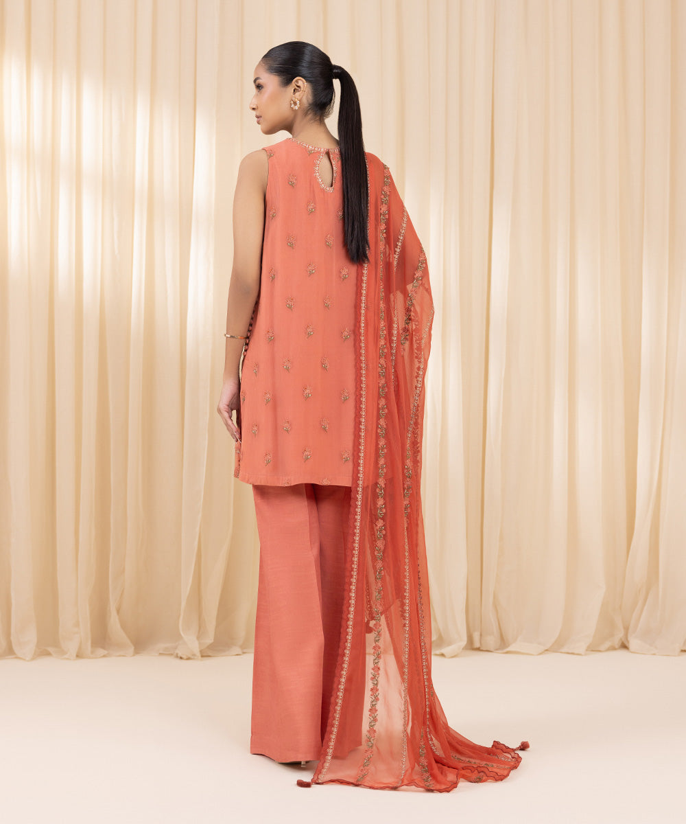 3 Piece - Embroidered Chiffon Suit | SAPPHIRE