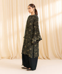 3 Piece -  Embroidered Silk Suit | SAPPHIRE