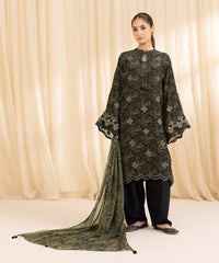 3 Piece -  Embroidered Silk Suit | SAPPHIRE