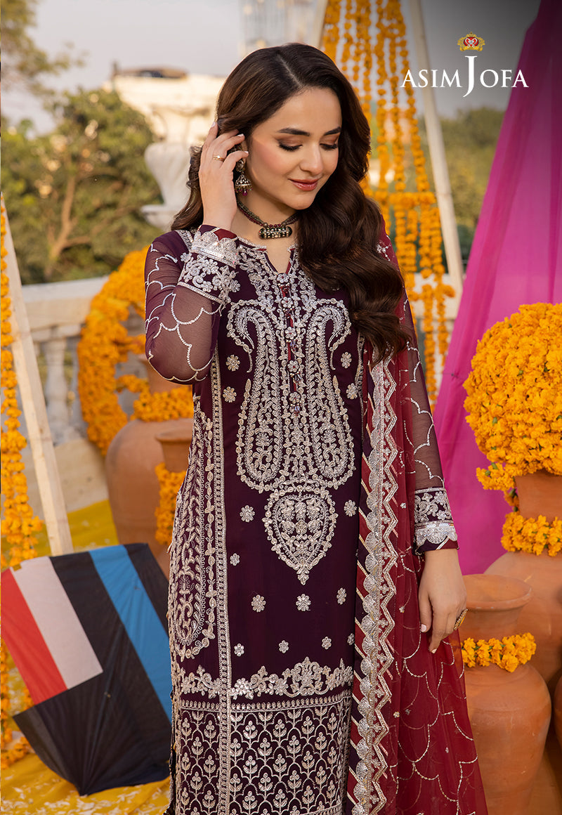 AJDA-01 EMBROIDERED CHIFFON 3 PCS | EMBROIDERED | Asim Jofa