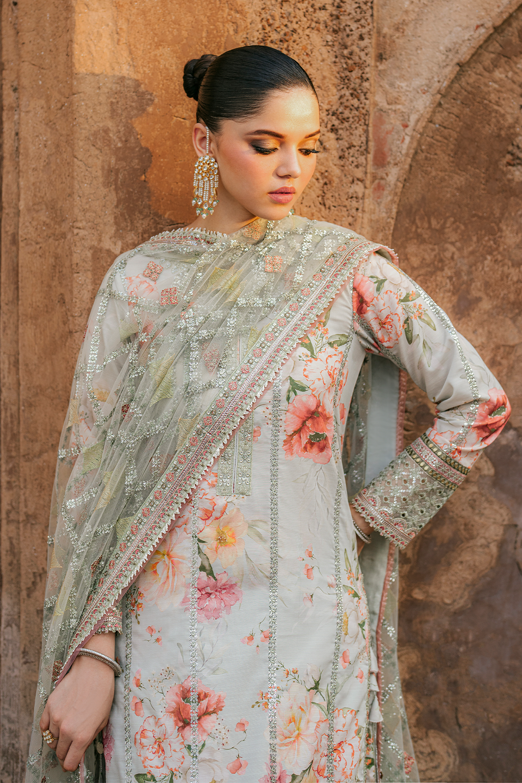 UE-311 Embroidered Raw Silk | Formal Wear | Iznik