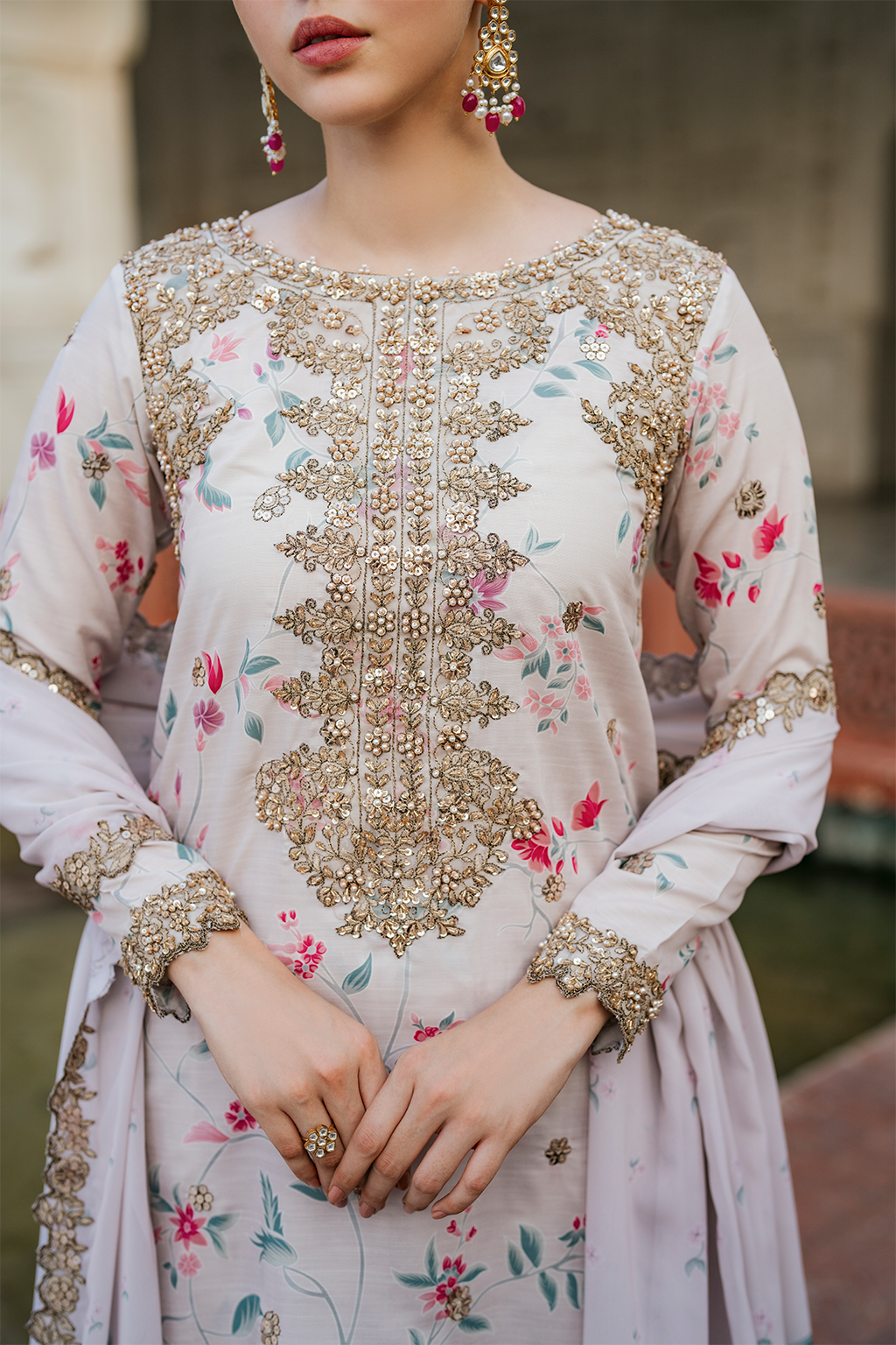 UE-318 Embroidered Raw Silk | Formal Wear | Iznik