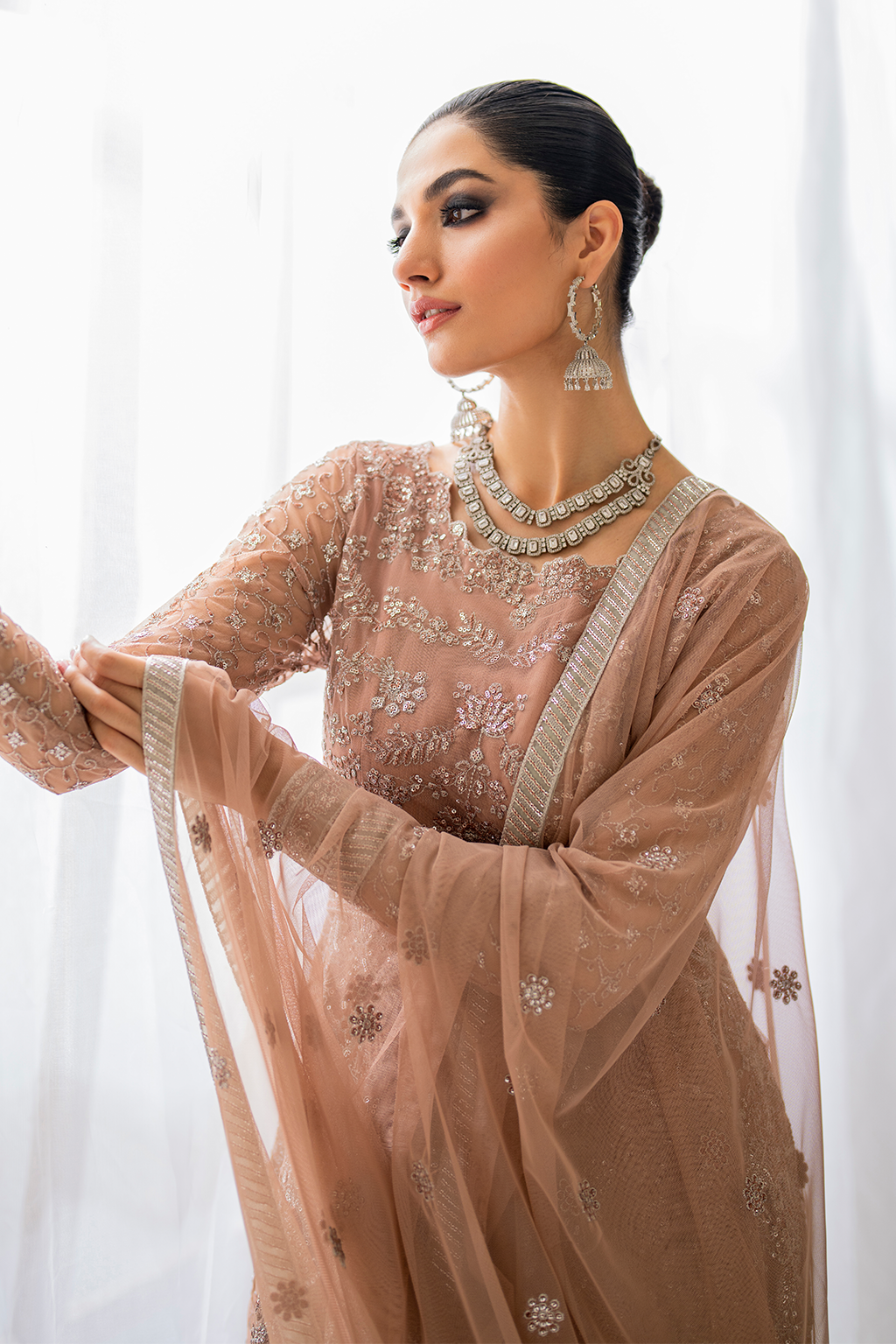 CC-43 Embroidered Net | Formal Wear | Iznik