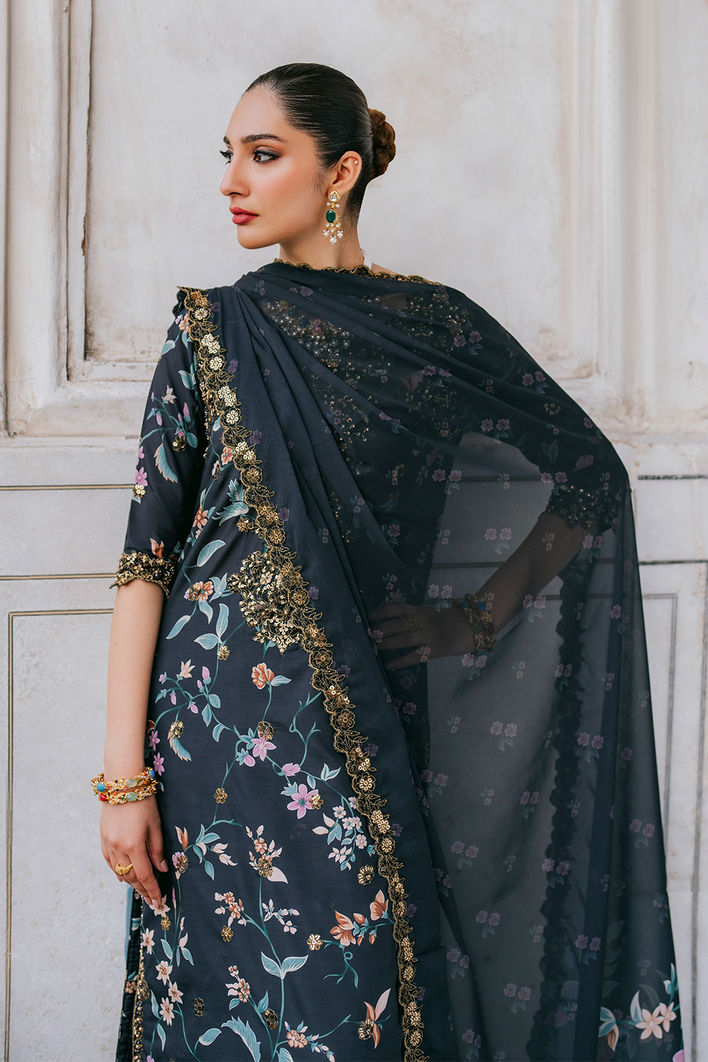 UE-317 Embroidered Raw Silk | Formal Wear | Iznik