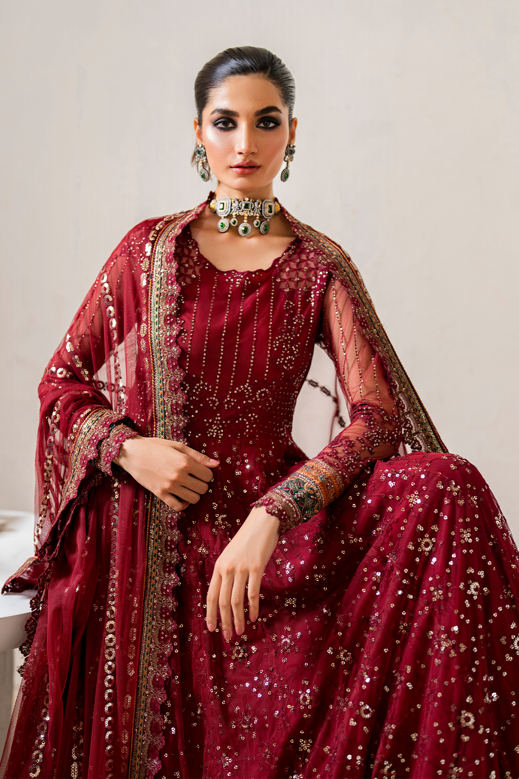 CC-49 Embroidered Net | Formal Wear | Iznik