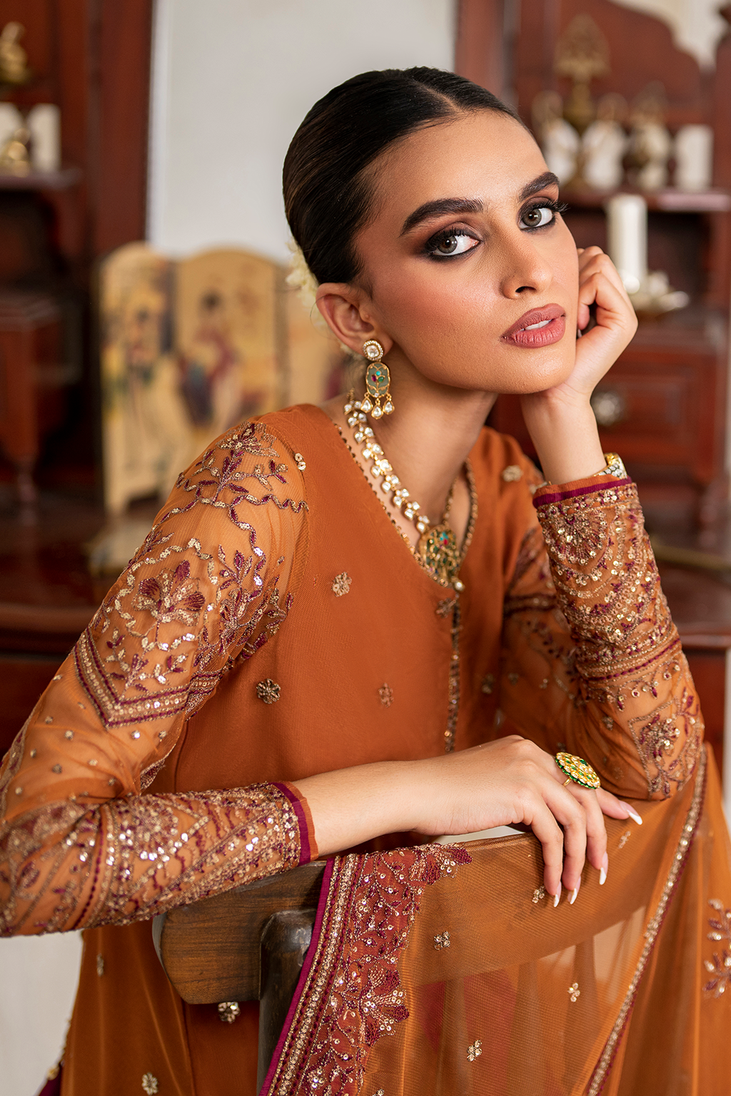 UE-287 Embroidered Net | Formal Wear | Iznik