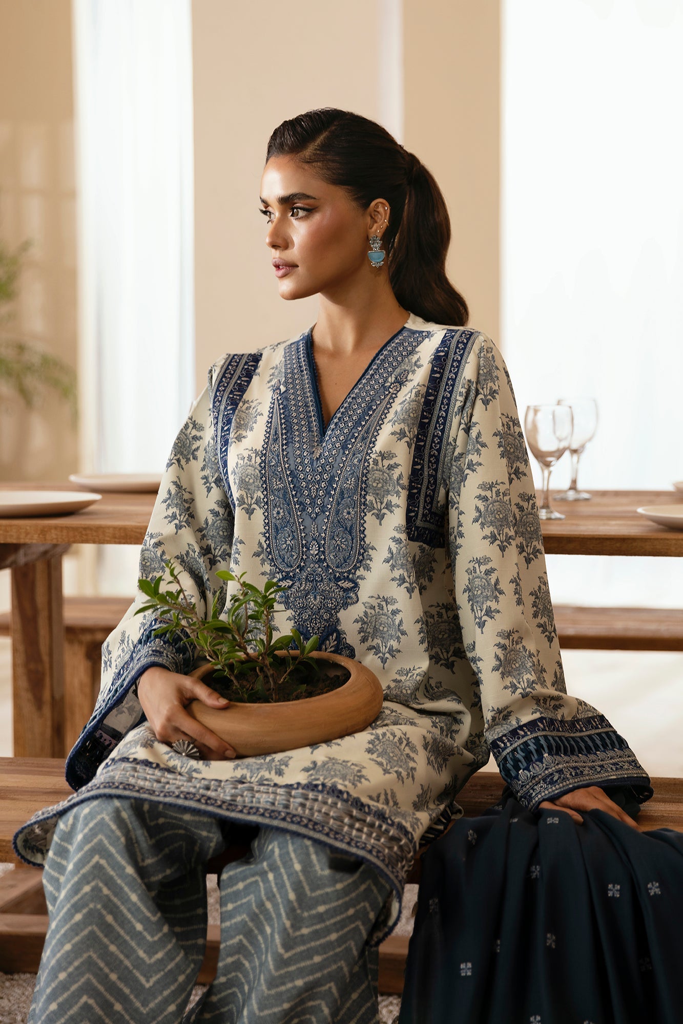 EMBROIDERED SUIT (E0451/203/602) | Rozana | ETHNC