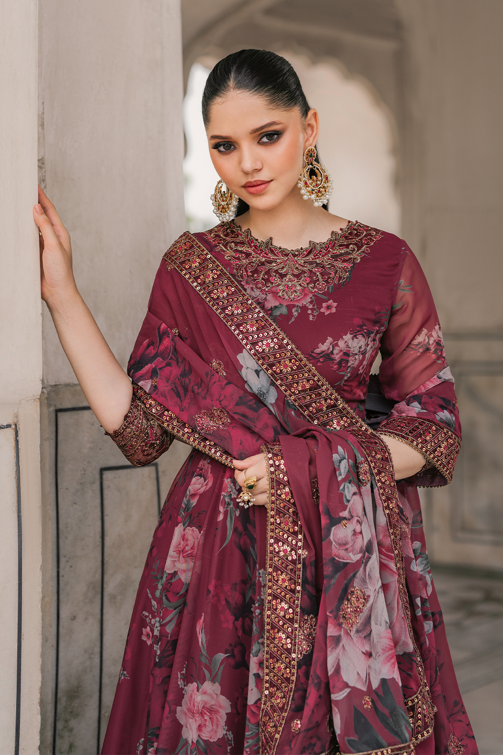 UE-314 Printed Chiffon | Formal Wear | Iznik