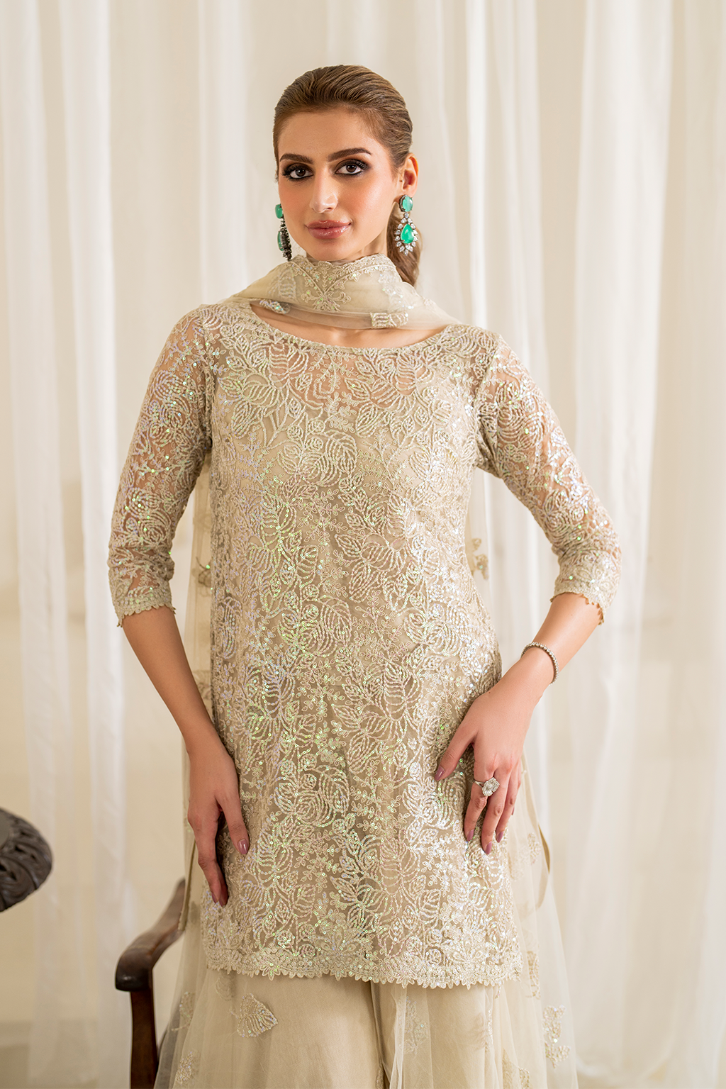 UE-295 Embroidered Net | Formal Wear | Iznik