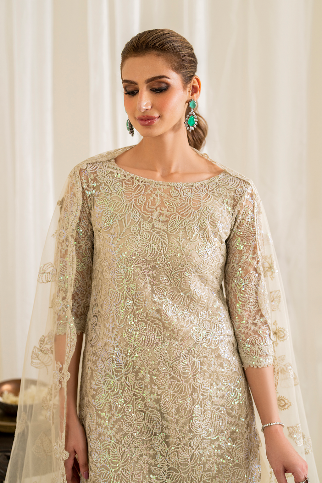 UE-295 Embroidered Net | Formal Wear | Iznik