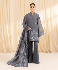 3 Piece -  Embroidered Muslin Suit | SAPPHIRE