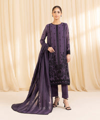 3 Piece -  Embroidered Muslin Suit | SAPPHIRE