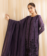 3 Piece -  Embroidered Muslin Suit | SAPPHIRE