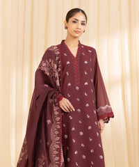 3 Piece -  Embroidered Muslin Suit | SAPPHIRE