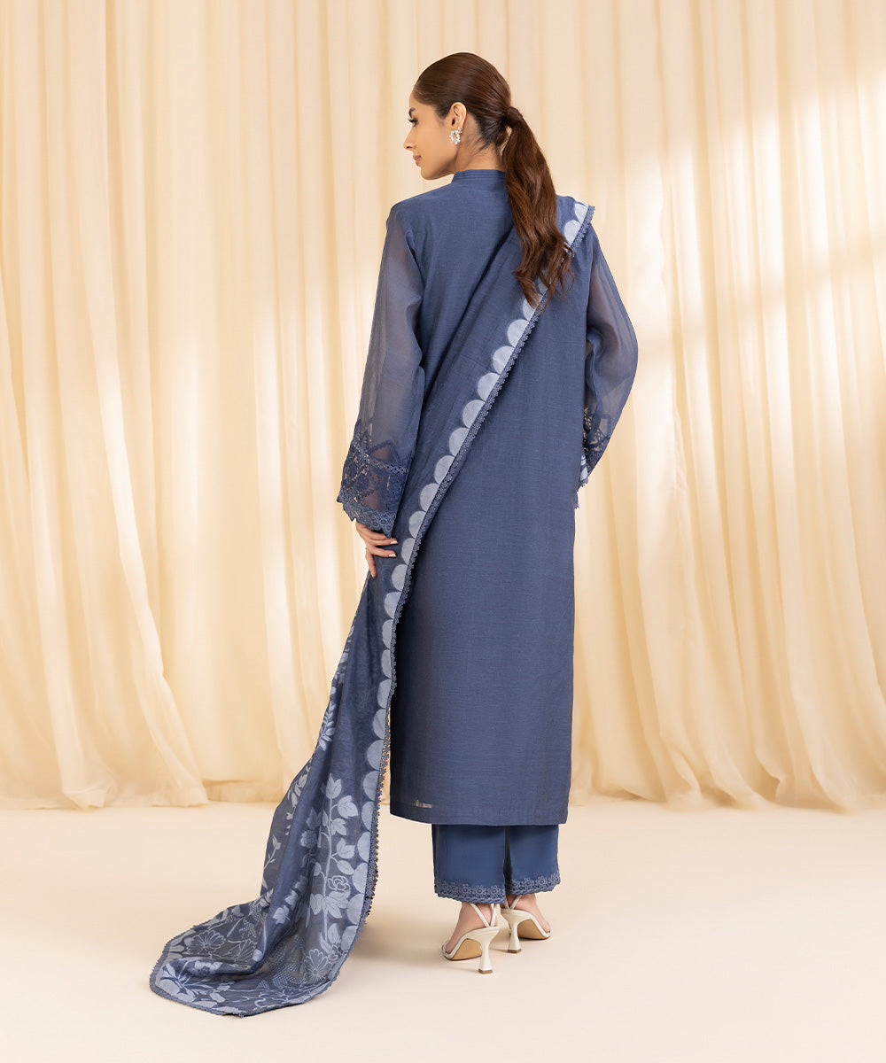 3 Piece -  Embroidered Muslin Suit | SAPPHIRE