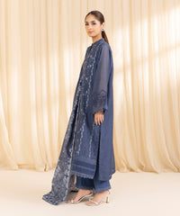 3 Piece -  Embroidered Muslin Suit | SAPPHIRE