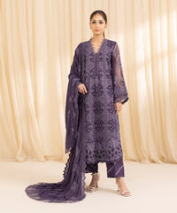 3 Piece -  Embroidered Organza Suit | SAPPHIRE