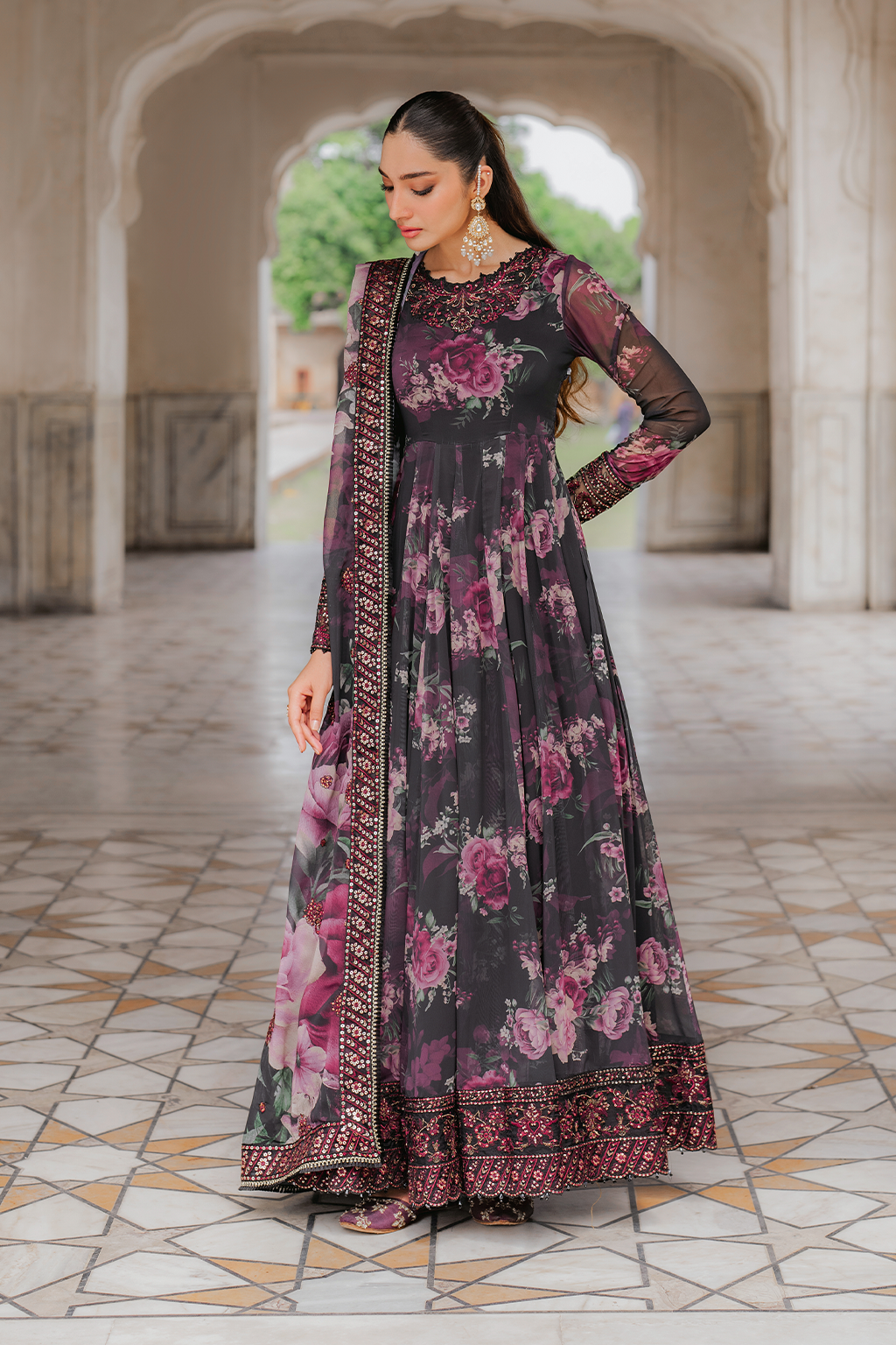 UE-315 Printed Chiffon | Formal Wear | Iznik