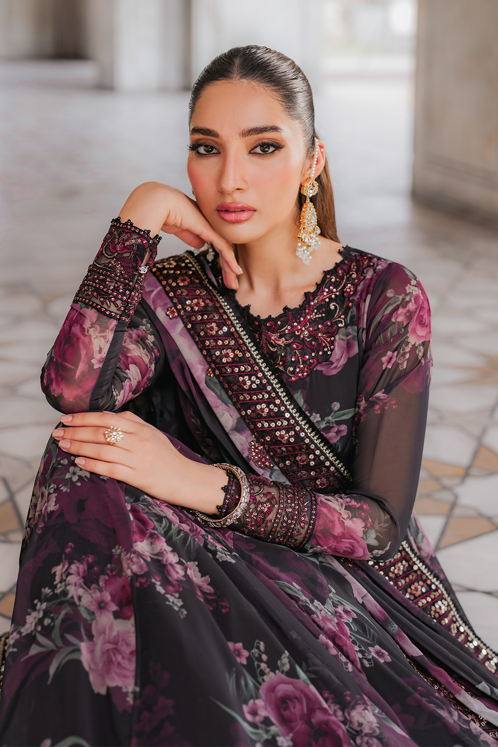 UE-315 Printed Chiffon | Formal Wear | Iznik