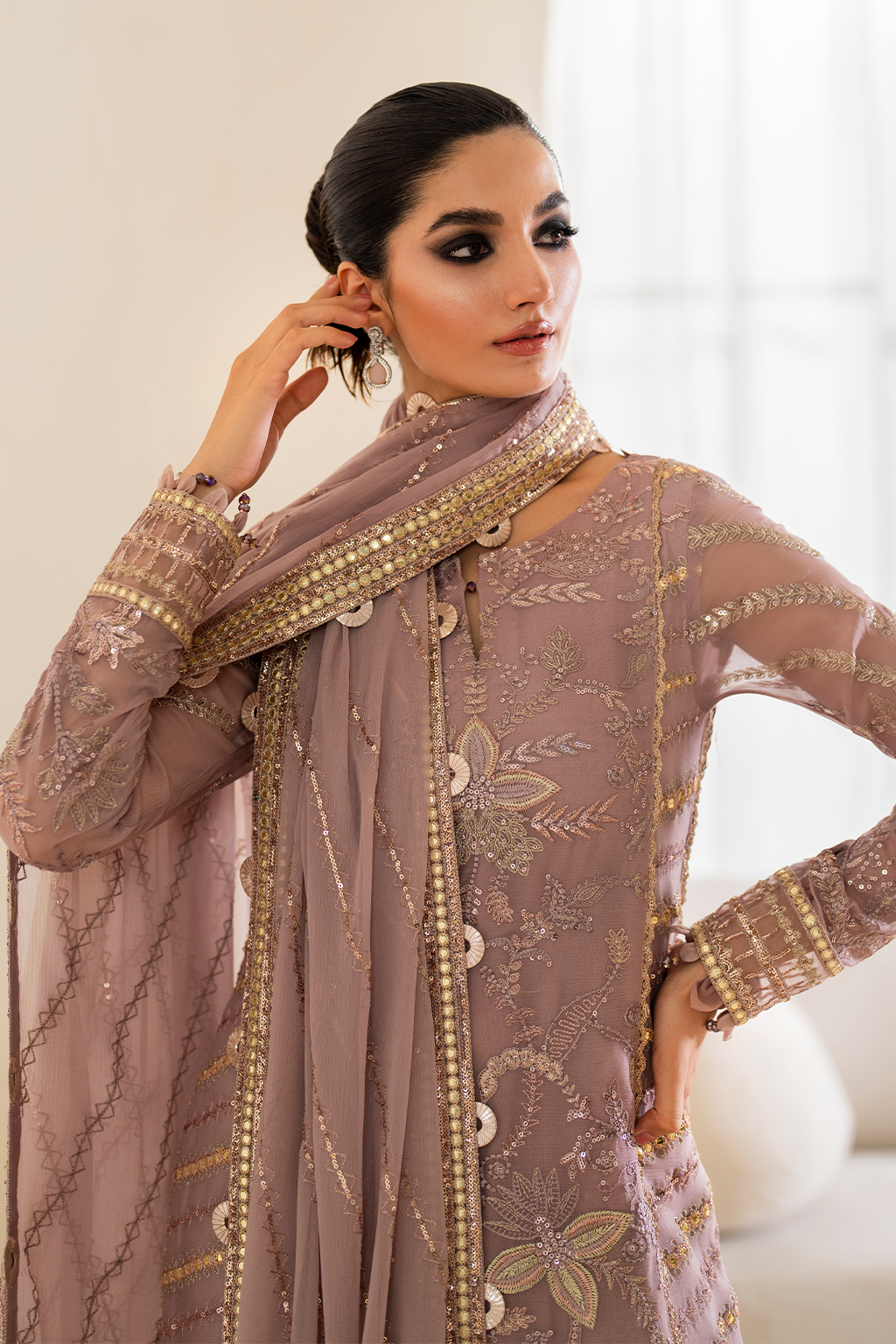 CC-48 Embroidered Chiffon | Formal Wear | Iznik