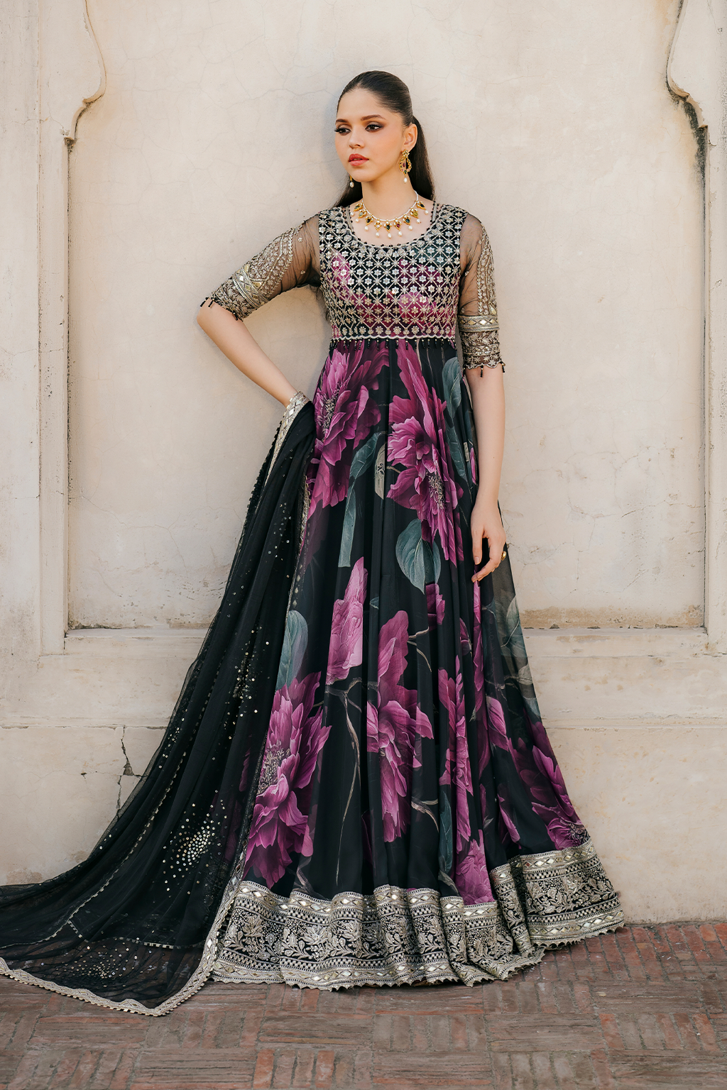 UE-321 Printed Chiffon | Formal Wear | Iznik