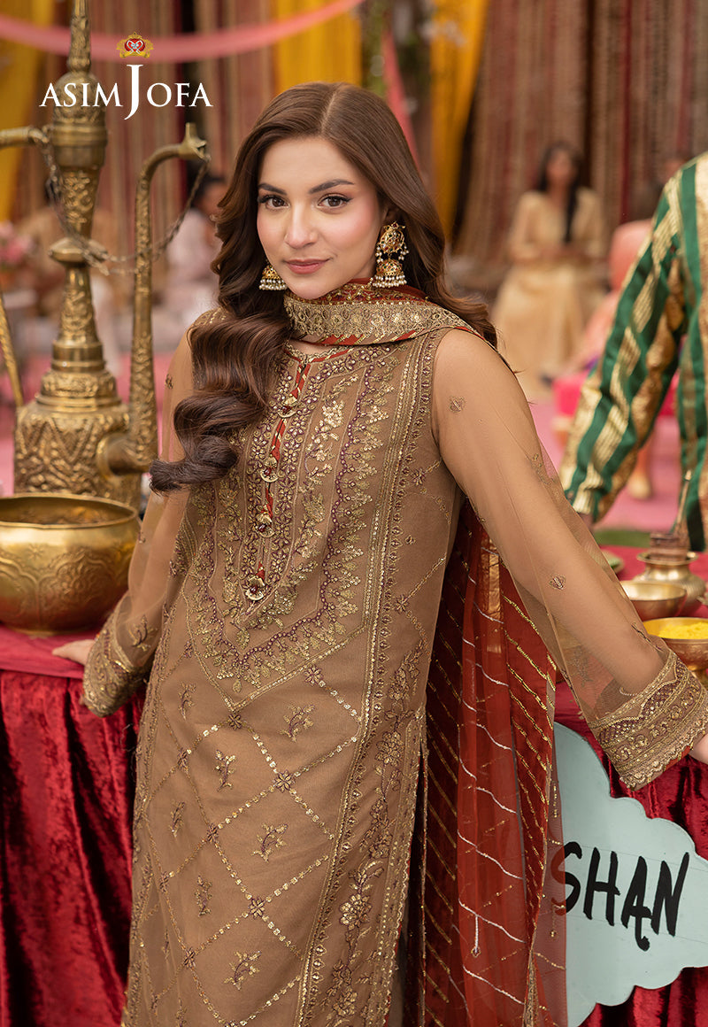 AJMJ-10 EMBROIDERED NET 3 PCS | EMBROIDERED | Asim Jofa