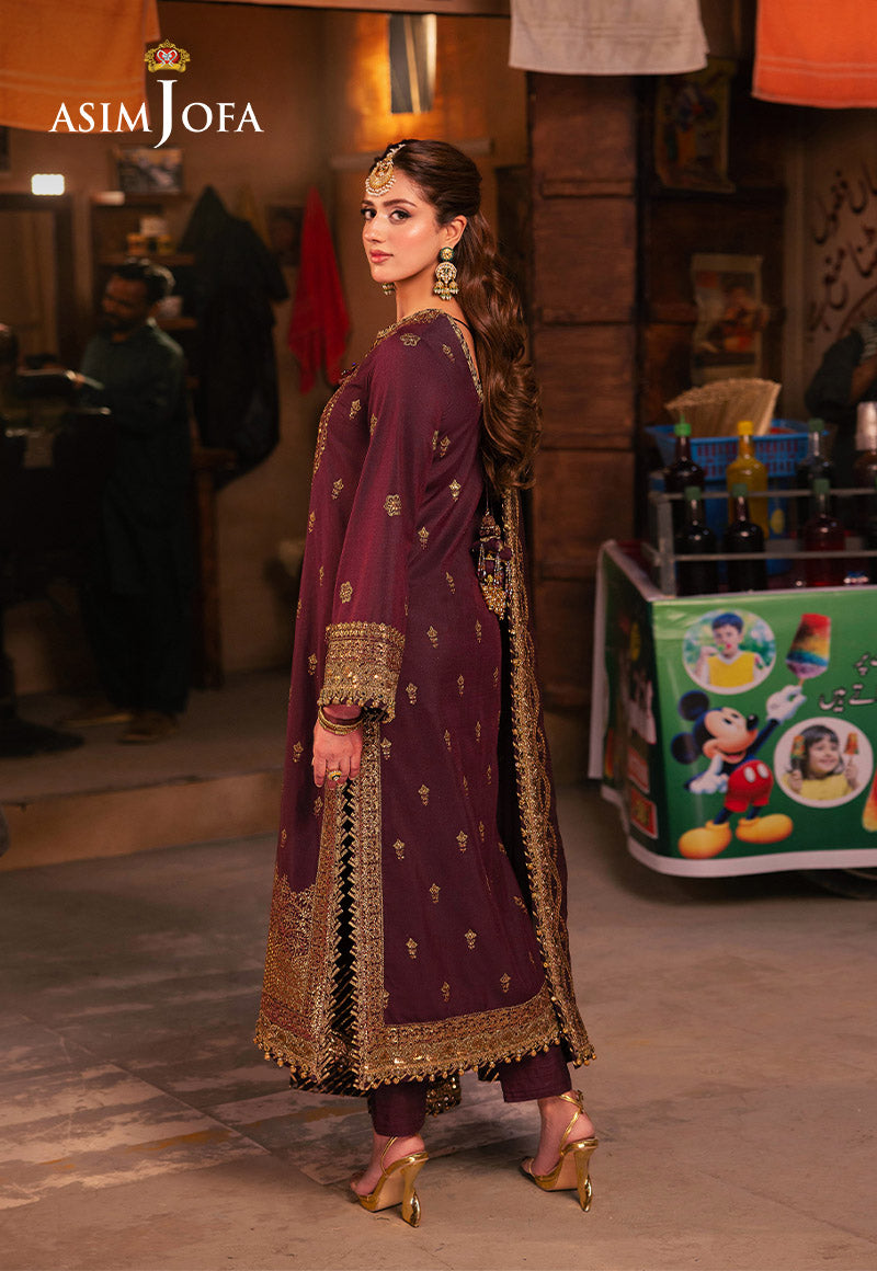 AJKK-01 EMBROIDERED TWISTED SILK 3 PCS |Asim Jofa