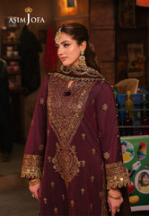 AJKK-01 EMBROIDERED TWISTED SILK 3 PCS |Asim Jofa