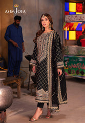 AJKK-02 EMBROIDERED TWISTED SILK 3 PCS |Asim Jofa