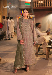 AJKK-08 EMBROIDERED TWISTED SILK 3 PCS |Asim Jofa