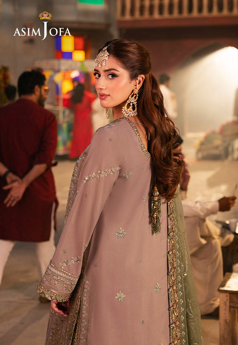 AJKK-08 EMBROIDERED TWISTED SILK 3 PCS |Asim Jofa