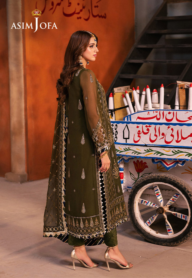 AJKK-16 EMBROIDERED CHIFFON 3 PCS |Asim Jofa