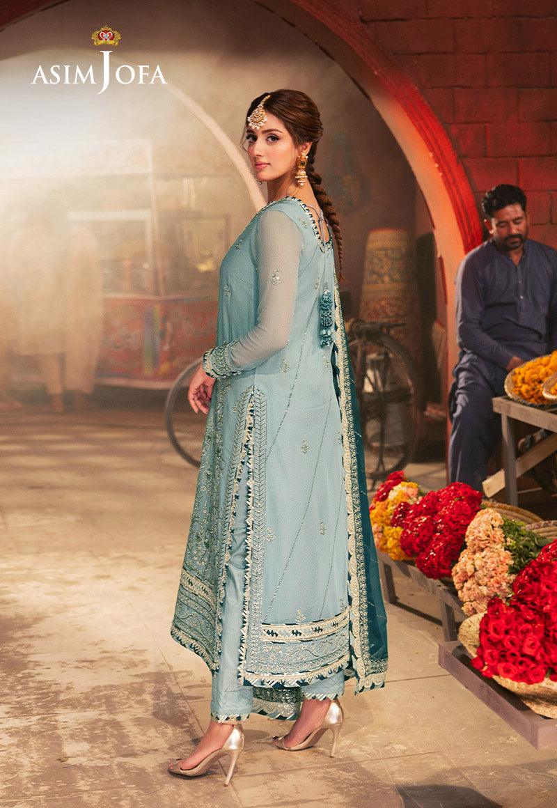 AJKK-17 EMBROIDERED CHIFFON 3 PCS |Asim Jofa