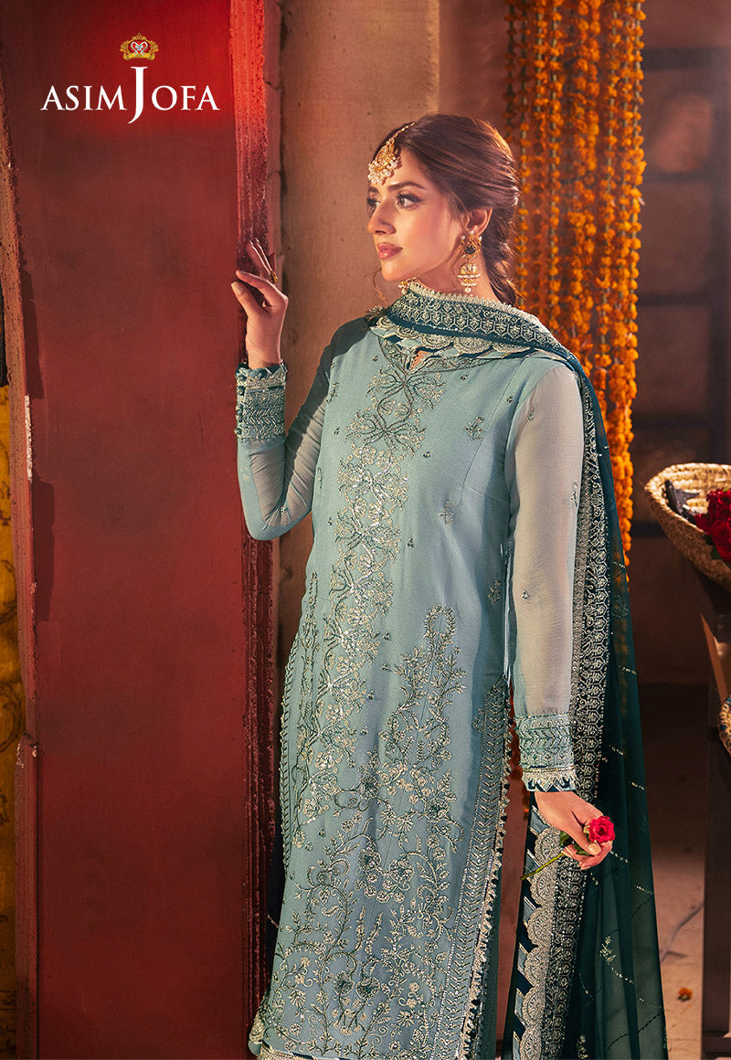 AJKK-17 EMBROIDERED CHIFFON 3 PCS |Asim Jofa