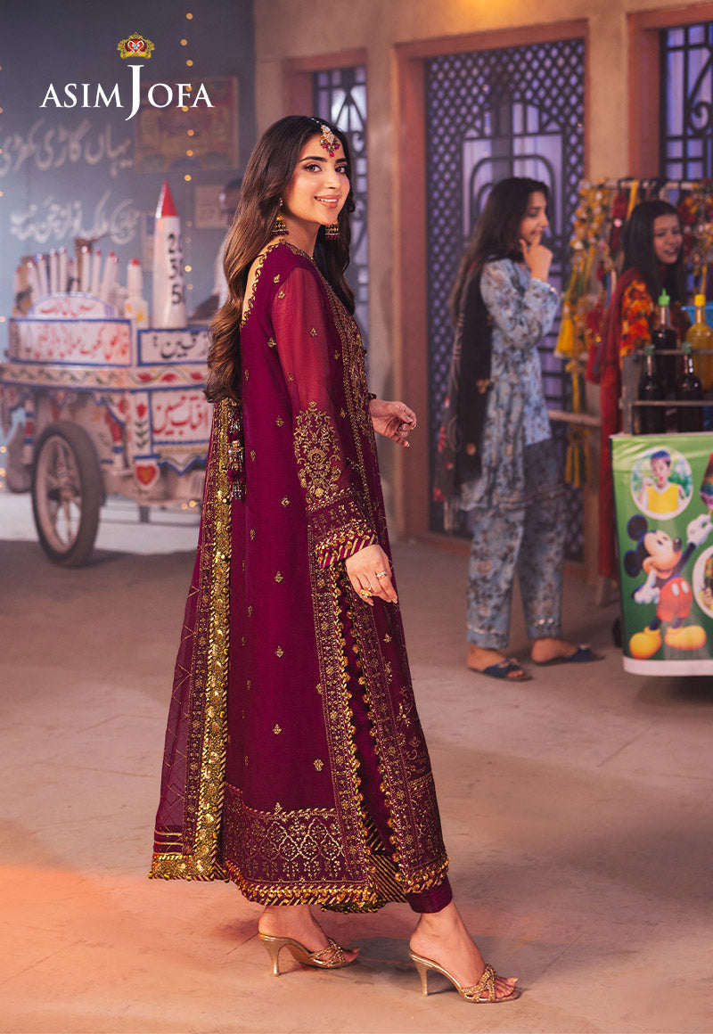 AJKK-18 EMBROIDERED CHIFFON 3 PCS |Asim Jofa