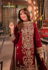 AJKK-20 EMBROIDERED TWISTED SILK 3 PCS |Asim Jofa