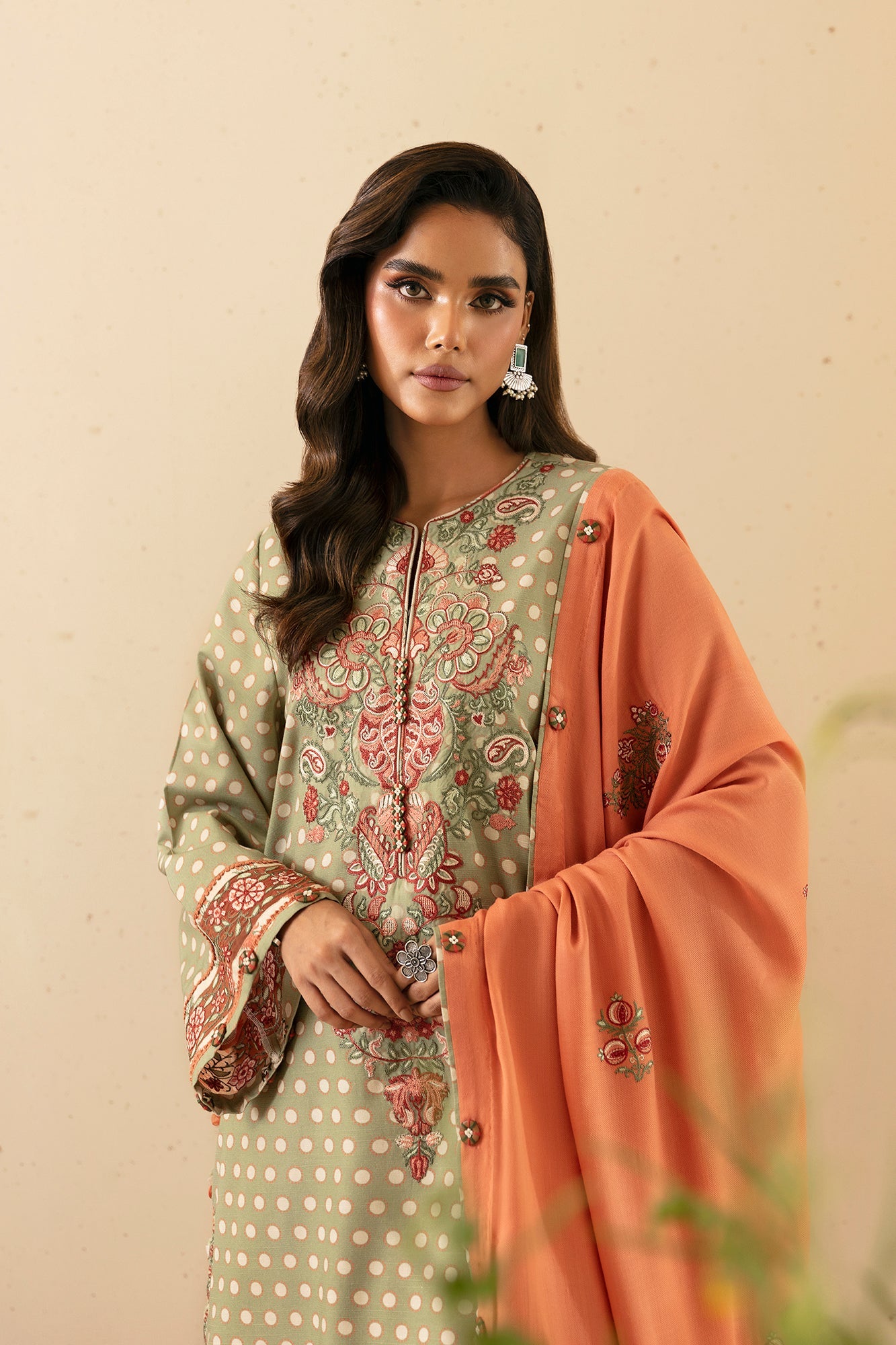 EMBROIDERED SUIT (E0452/203/324) | Rozana | ETHNC