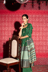 Two Piece Embroidered Yarn Dyed Silk Shirt with Yarn Dyed Dupatta | Festive | Al Karam