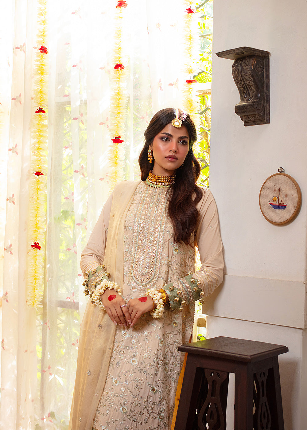 Three Piece Embroidered Plain Viscose Shirt with Dyed Meisuri Dupatta | Festive | Al Karam