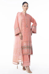 Three Piece Embroidered Jacquard Shirt with Printed Poly Chiffon Dupatta | Festive | Al Karam